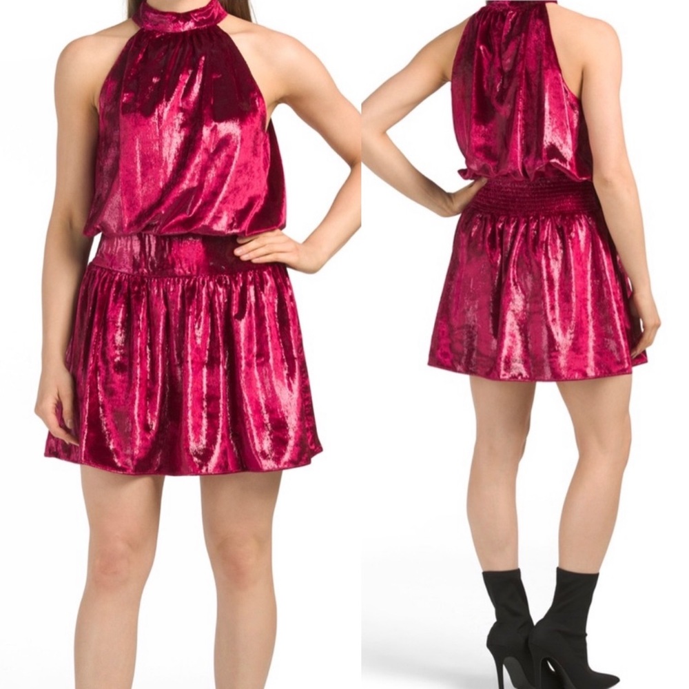 Ramy Brook red velvet Ellin mini dress Size small NEW orgi. $395